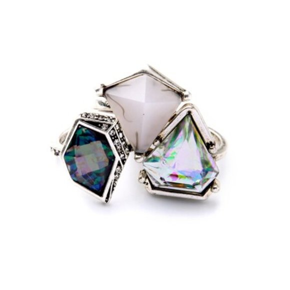 Stunning Iridescent Ring Set 3pc - Picture 2 of 4